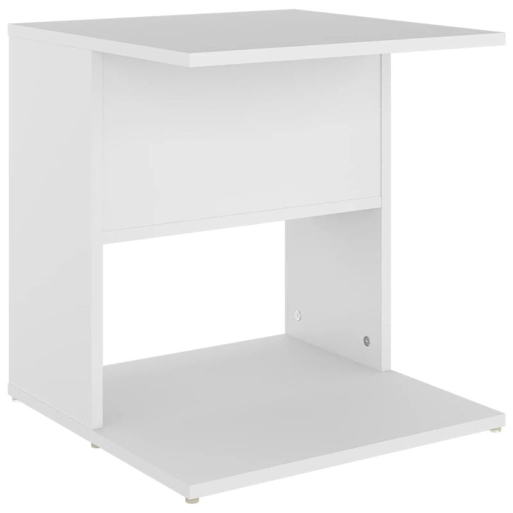 Vidaxl Príručný stolík biely 45x45x48 cm drevotrieska